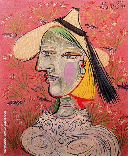 Woman in a Straw Hat 1938 By Pablo Picasso