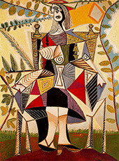 Seated Woman in a Garden 1938 By Pablo Picasso