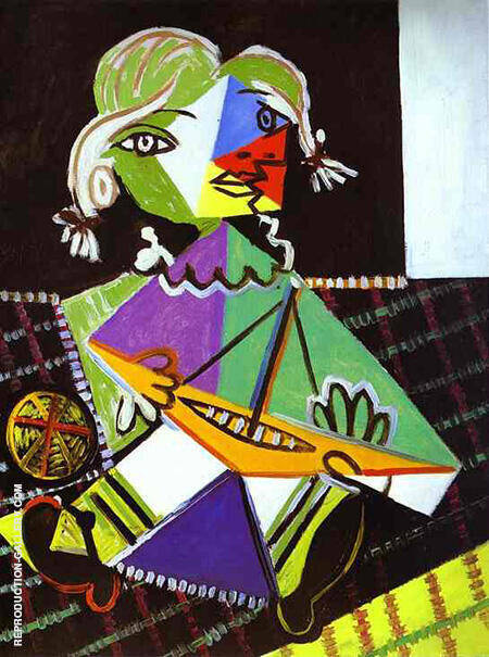 Maya with a Boat 1938 by Pablo Picasso | Oil Painting Reproduction