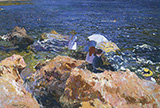 On the Rocks at Javea 1905 By Joaquin Sorolla