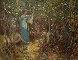 Una and the Fauns 1880 By Rupert Bunny