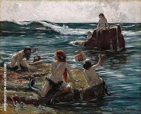Tritons at Play c1890 by Rupert Bunny | Oil Painting Reproduction