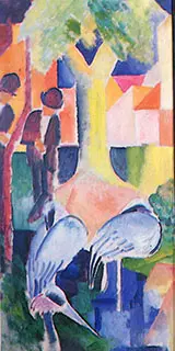 Big Zoo Triptych Panel 1 By August Macke