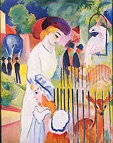 Big Zoo Triptych Panel 2 By August Macke