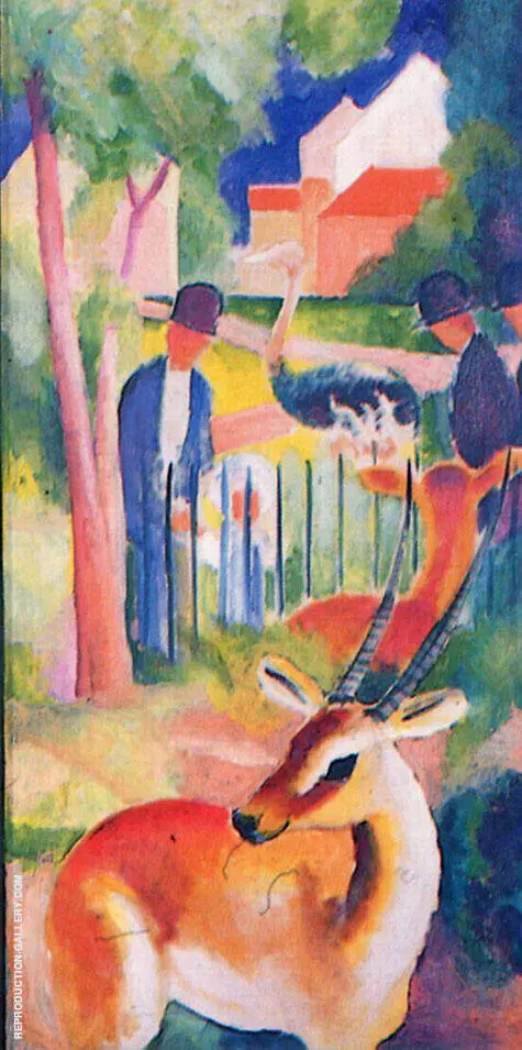 Big Zoo Triptych Panel 3 By August Macke