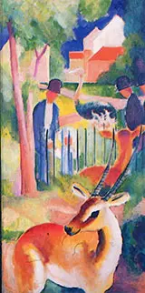 Big Zoo Triptych Panel 3 By August Macke