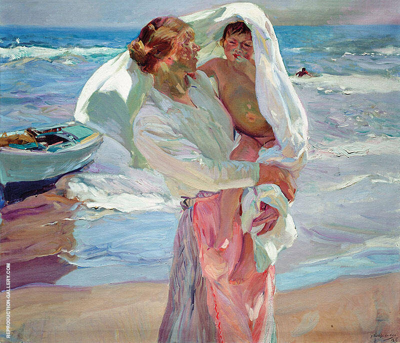 After Bathing by Joaquin Sorolla | Oil Painting Reproduction