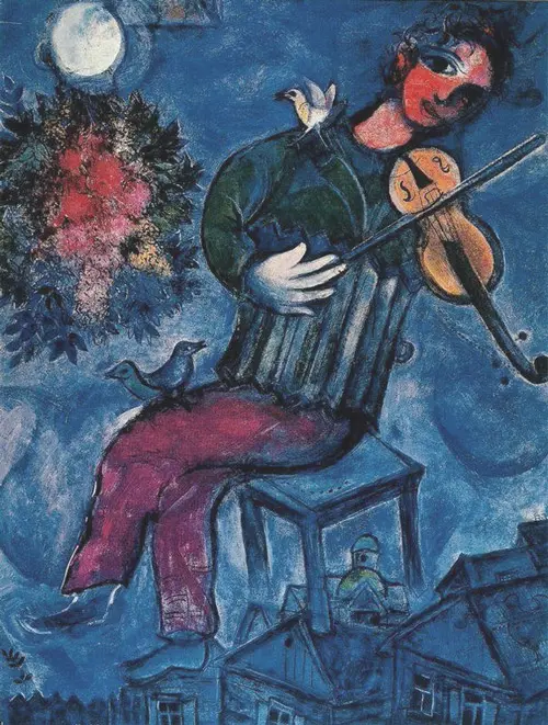 Blue Violinist 1947 By Marc Chagall