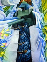 Armored Train in Action By Gino Severini