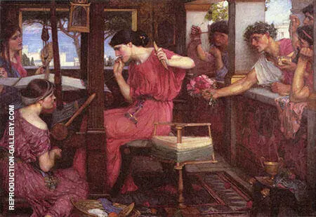 Penelope and the Suitors By John William Waterhouse
