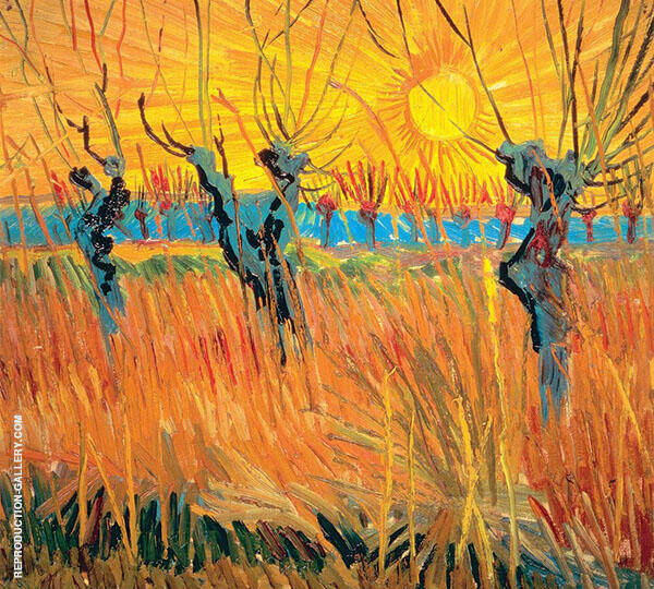 Willows at Sunset by Vincent van Gogh | Oil Painting Reproduction