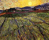 Wheat Field with Rising Sun By Vincent van Gogh