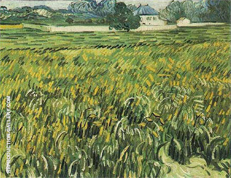 Wheat Field at Auvers with House | Oil Painting Reproduction