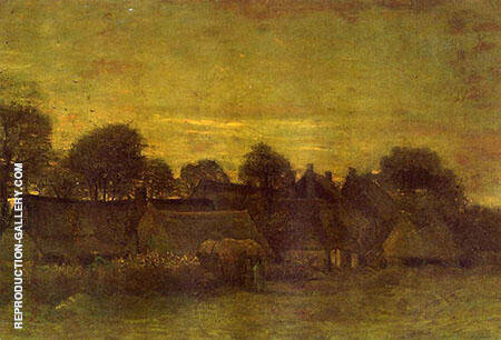 Village at Sunset by Vincent van Gogh | Oil Painting Reproduction