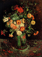 Vase with Zinnias and Geraniums By Vincent van Gogh