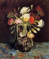 Vase with White and Red Carnations By Vincent van Gogh