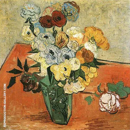 Vase with Roses and Anemones By Vincent van Gogh