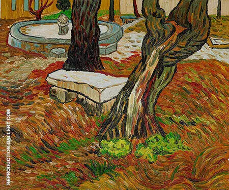 Stone Bench in the Garden of Saint Paul Hospital the November 1889 By Vincent van Gogh
