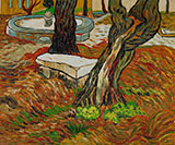 Stone Bench in the Garden of Saint Paul Hospital the November 1889 By Vincent van Gogh