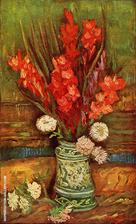 Still Life with Red Gladioli | Oil Painting Reproduction