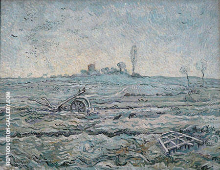Snow Covered Field with a Harrow After Millet 1890 | Oil Painting Reproduction