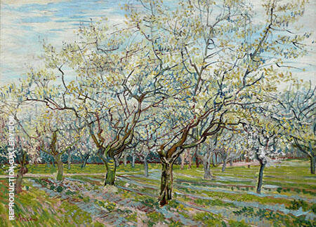 Orchard with Blossoming Plum Tree 1888 | Oil Painting Reproduction