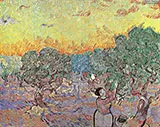 Olive Grove with Two Olive Pickers December 1889 By Vincent van Gogh