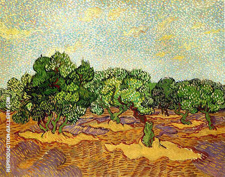 Olive Grove Pale Blue Sky by Vincent van Gogh | Oil Painting Reproduction