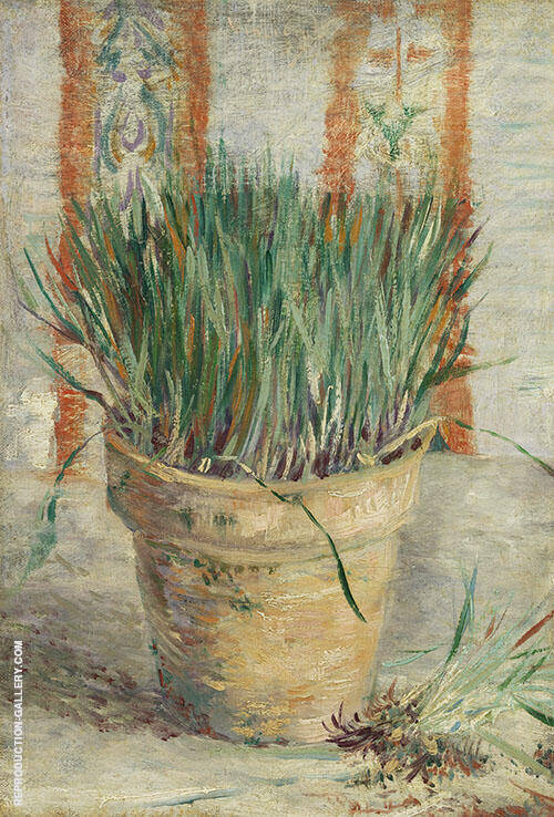 Flowerpot with Chives 1887 by Vincent van Gogh | Oil Painting Reproduction
