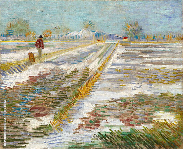 Landscape with Snow 1888 by Vincent van Gogh | Oil Painting Reproduction