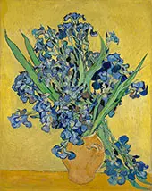 Vase with Irises against a Yellow Background 1890 By Vincent van Gogh