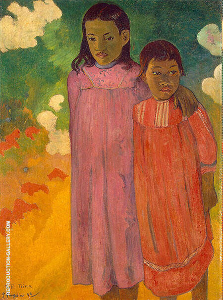 Two sisters Pititeina 1892 by Paul Gauguin | Oil Painting Reproduction