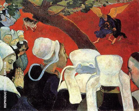 Jacob Wrestling The Angel The Vision After The Sermon By Paul Gauguin