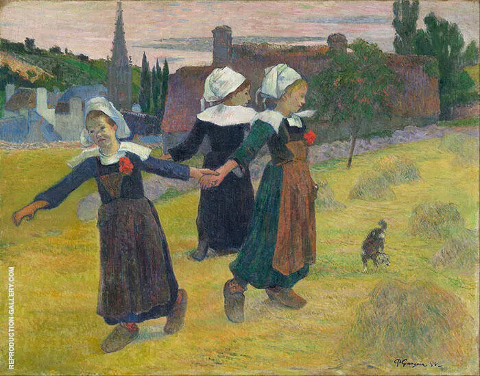 Breton Girls Dancing Pont Aven 1888 By Paul Gauguin