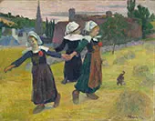 Breton Girls Dancing Pont Aven 1888 By Paul Gauguin