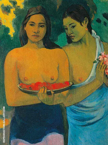 Two Tahitian Women By Paul Gauguin