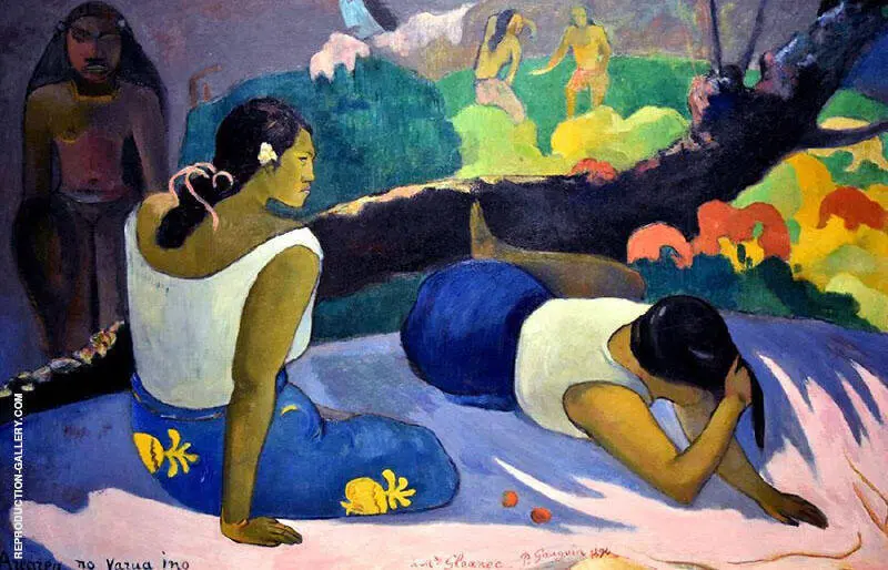 Words of the Devil or Reclining Tahitian Women 1894 By Paul Gauguin