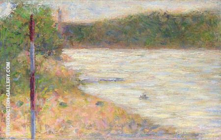 A River Bank 1883 by Georges Seurat | Oil Painting Reproduction