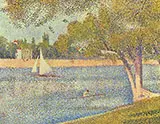 The Seine and La Grande Jatte Springtime 1888 By Georges Seurat