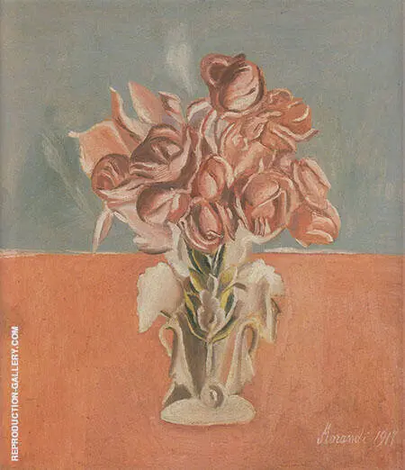 Roses 1917 By Giorgio Morandi
