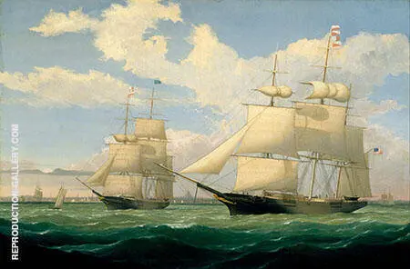 The Ships Winged Arrow and Southern Cross in Boston Harbor By Fitz Hugh Lane