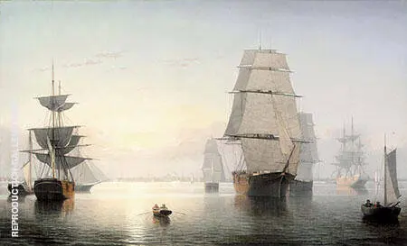 Boston Harbor Sunset By Fitz Hugh Lane