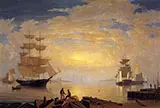 Gloucester Harbor at Sunrise By Fitz Hugh Lane