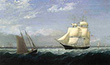 Ships in Boston Harbor By Fitz Hugh Lane