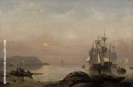 Sunrise Through Mist Shelburne By Fitz Hugh Lane