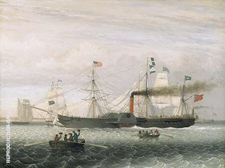 The Britannia Entering Boston Harbor By Fitz Hugh Lane