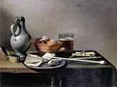 Still Life with Tobacco Pipes and Brazier By Pieter Claesz