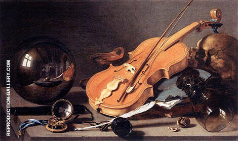 Vanitas with Violin and Glass Ball | Oil Painting Reproduction