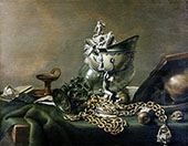 Still Life with Nautilus Cup and Chain By Pieter Claesz