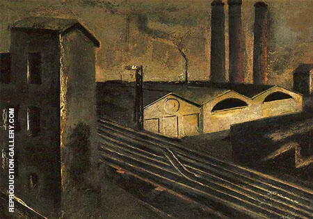 Urban Landscape with Chimneys 1921 By Mario Sironi